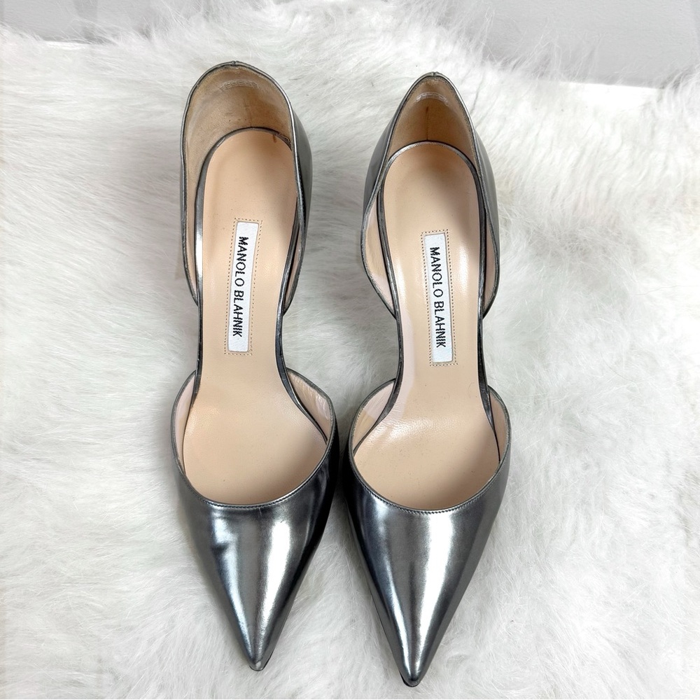 Manolo Blahnik Tayler D’Orsay Pointed Toe Heels 37.5